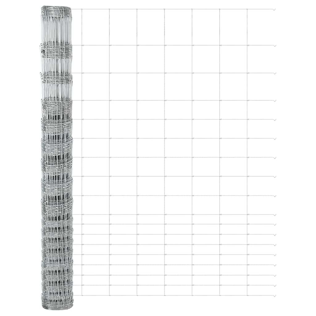 Wildzaun Silber 25 x 1,5 m Verzinkter Stahl